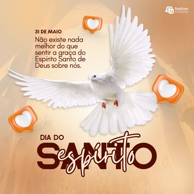 Cartão virtual de Espírito Santo e frase: Não existe nada melhor do que sentir a graça do Espírito Santo de Deus sobre nós.