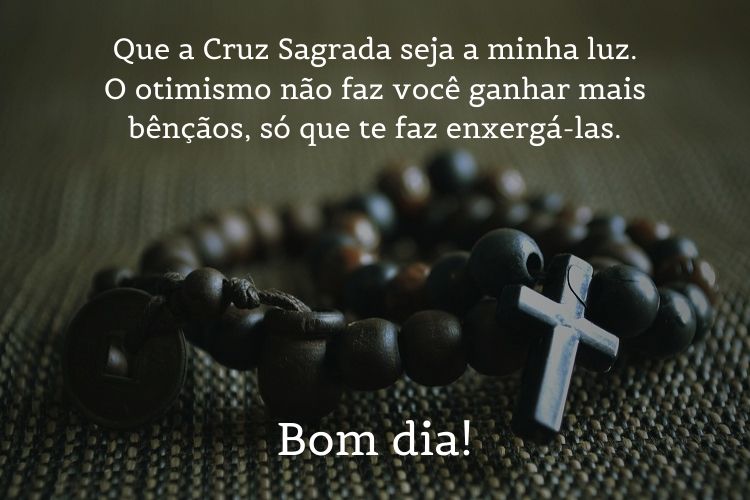 foto de terço com frase de bom dia