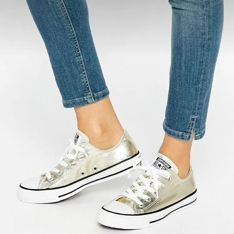 tênis all star metálico