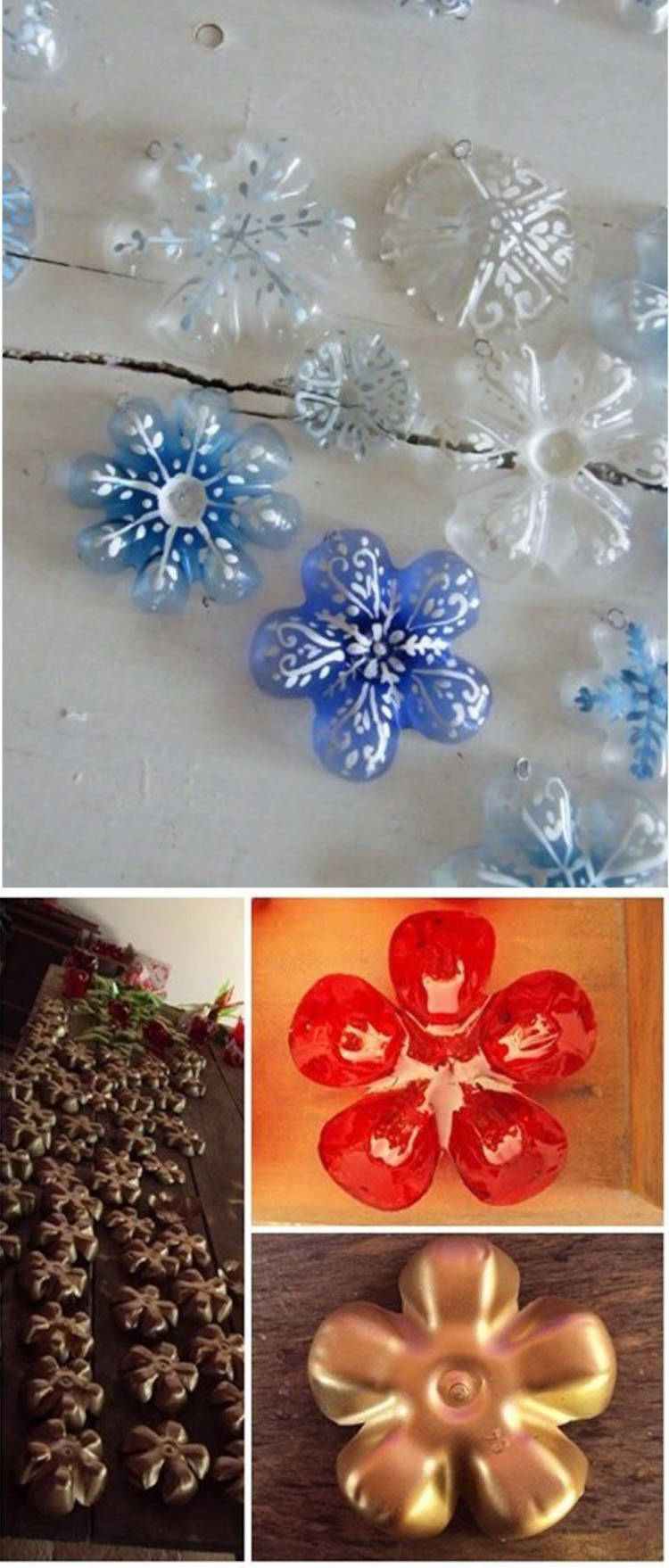 Flocos de Neve com garrafa pet