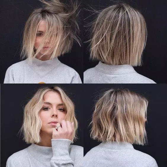 Corte cabelo médio montagem 4 fotos