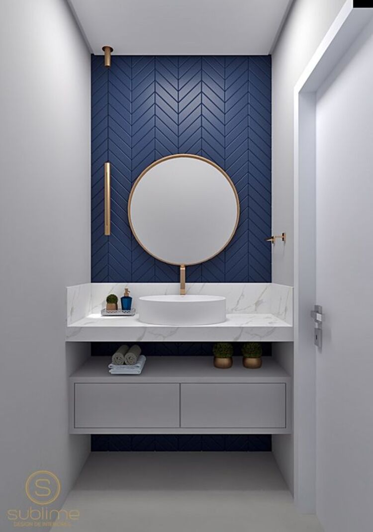 Lavabo azul.