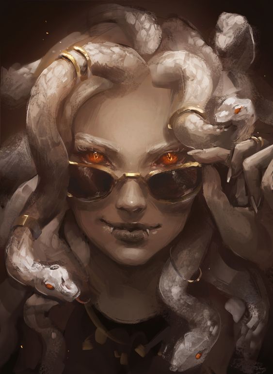 Foto de Tatuagem com medusa vampira de óculos escuros