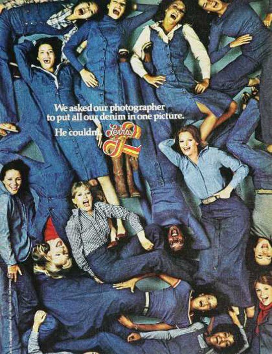 Women worn denim in 1970s