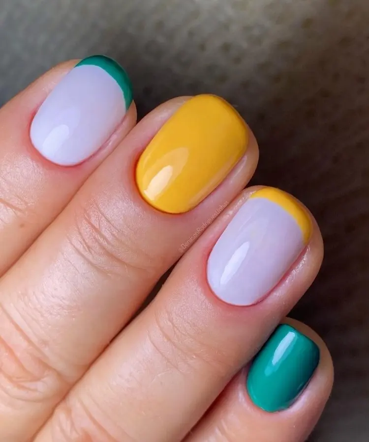 Unha curta decorada do Brasil para a Copa do Mundo