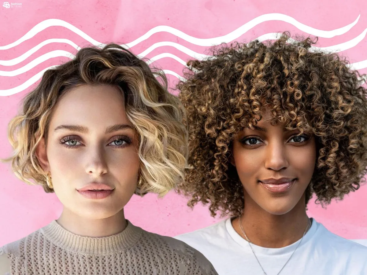 Montagem com duas mulheres usando cortes de cabelo curto repicado