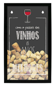 Quadro para guardar rolhas de vinhos