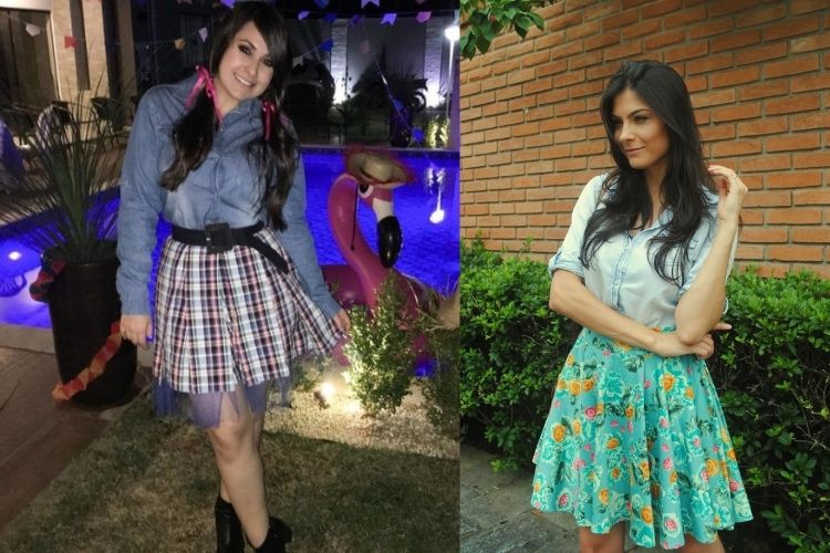 camisa jeans festa junina