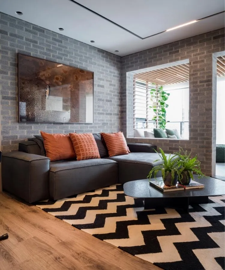 Sala de estar de apartamento de 60 m²