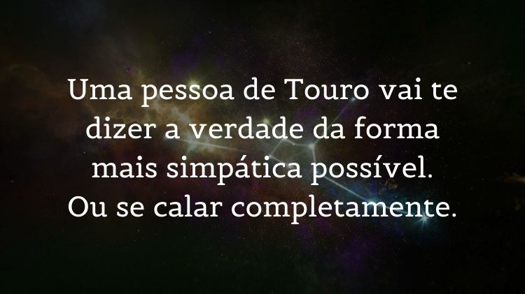 Mensagem sobre taurinos em foto de céu estrelado