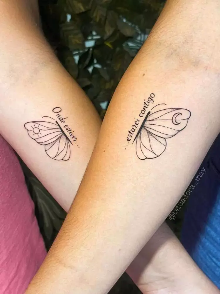 Opção de tatuagem de amigas