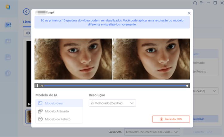 Como aumentar a qualidade de vídeo com 4DDiG passo 3