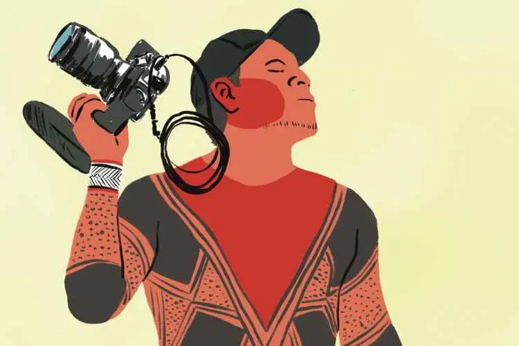 Ilustração de Edivan Guajajara, pelo ilustrador Vítor Massao