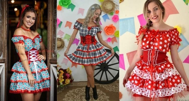 vestido de festa junina com espartilho