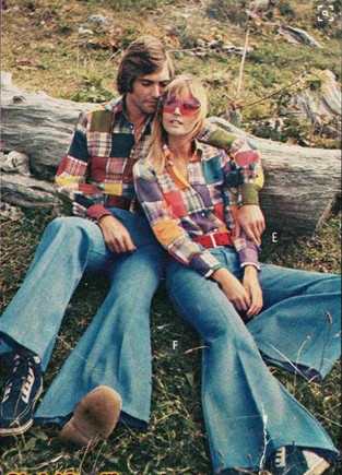 madras plaid and flairs 1970's