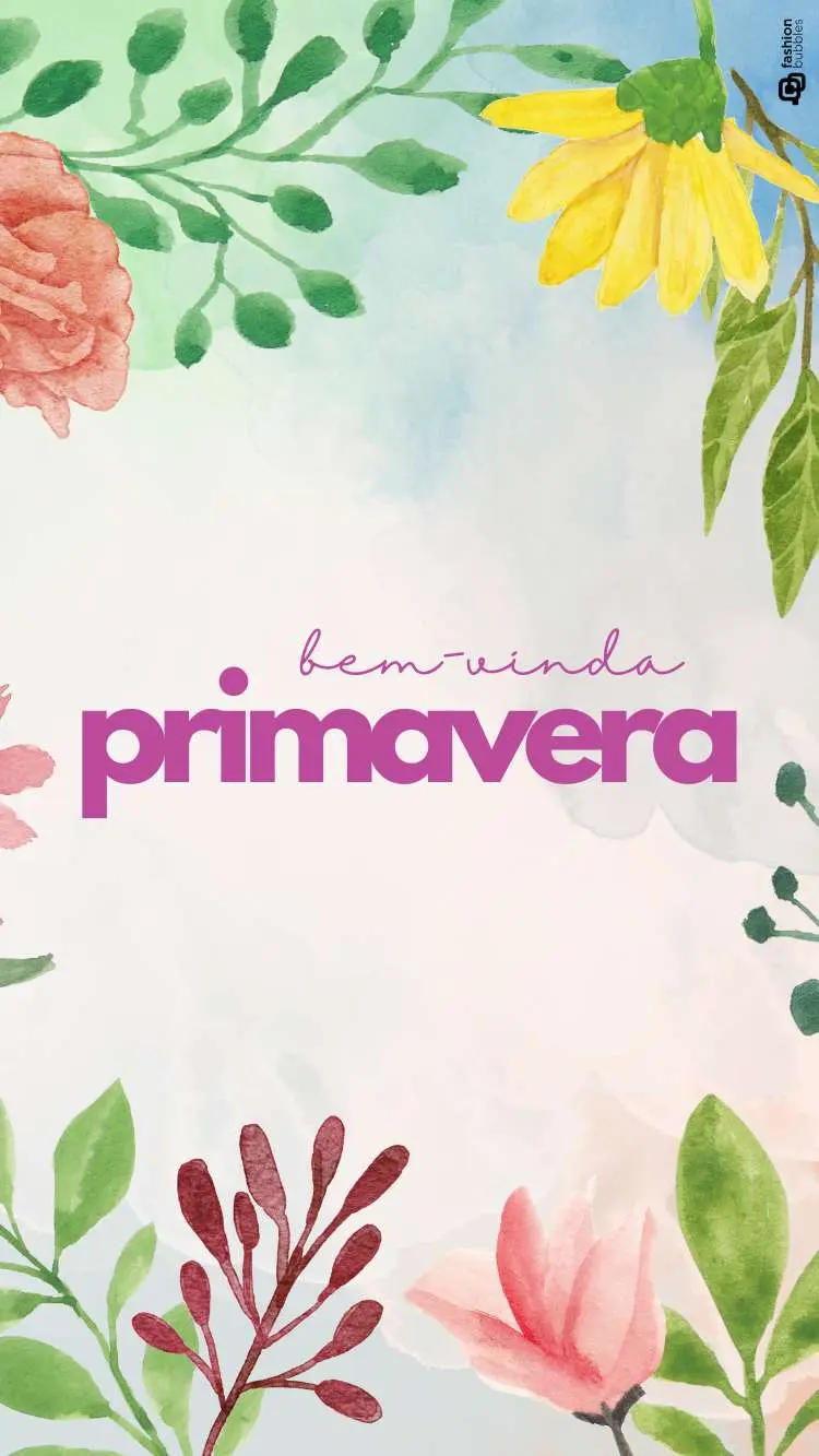 Frase sobre primavera escrita em desenho de flores