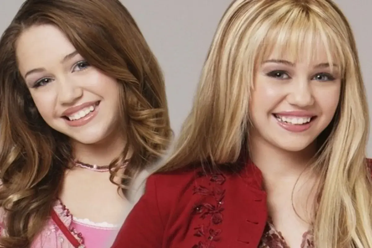 Imagem promocional de Hannah Montana com Miley Stewart e a cantora pop em clássico da Disney.
