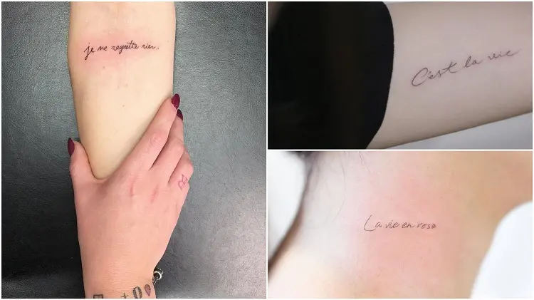 três frases para tatuagem em francês