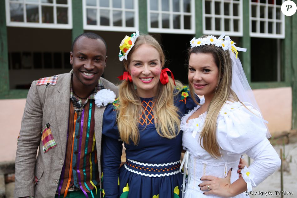 Trajes de festa junina Thiaguinho, Angélica e Fernanda Souza