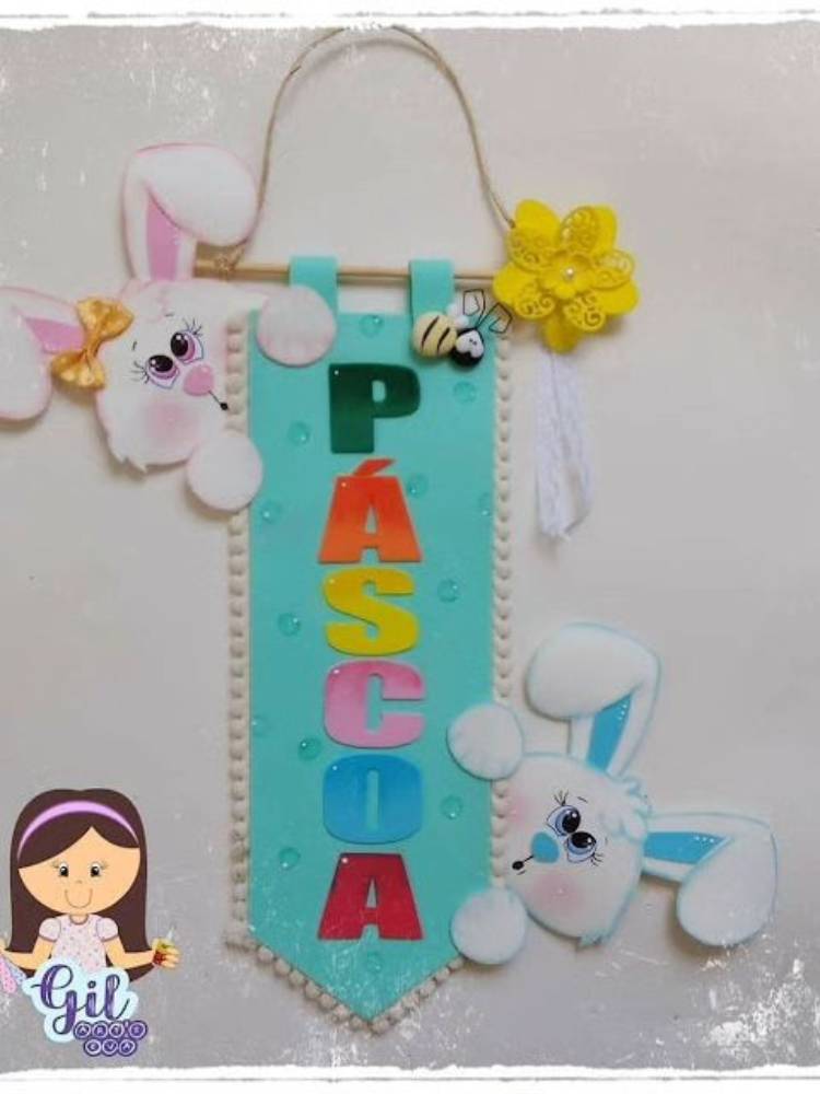 Flâmula de Páscoa com coelhos