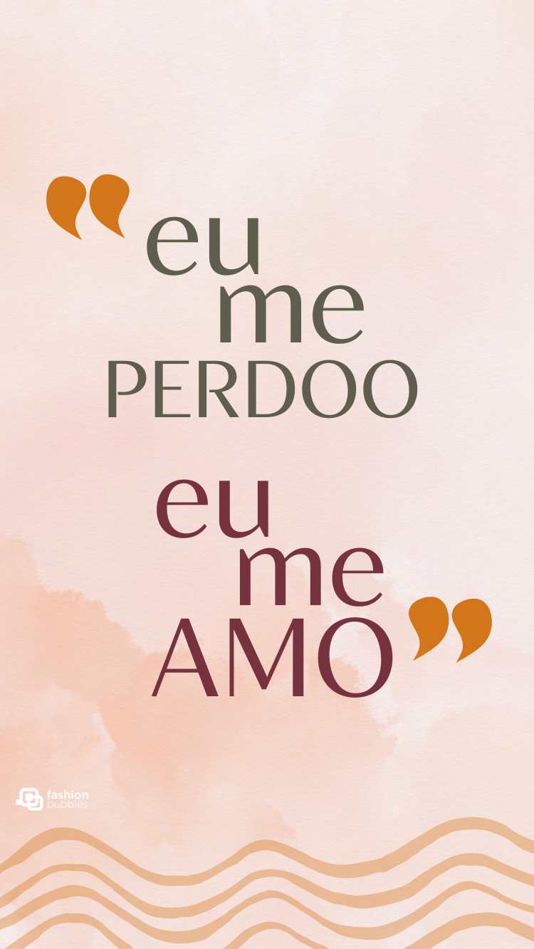 Afirmação poderosa escrita em fundo nude.
