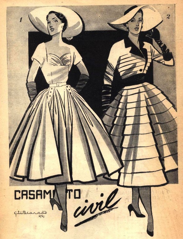 Ilustração de Gil Brandão na Revista Fon Fon, de 1952. 