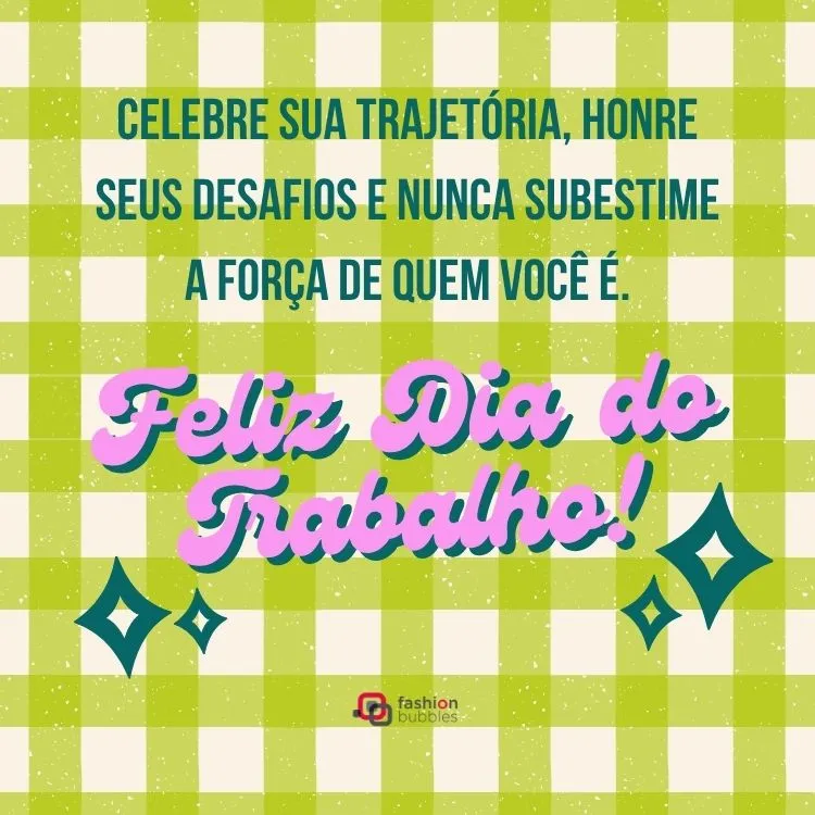 Fundo verde com mensagem de feliz Dia do Trabalho