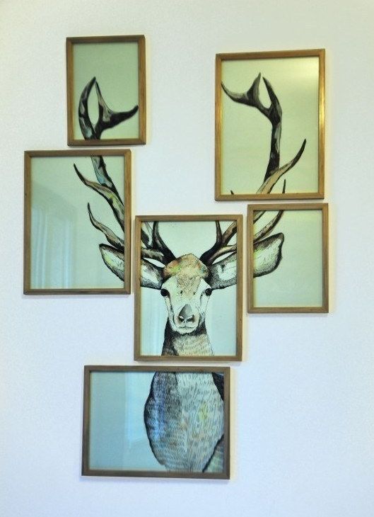 Quadros com um veado.