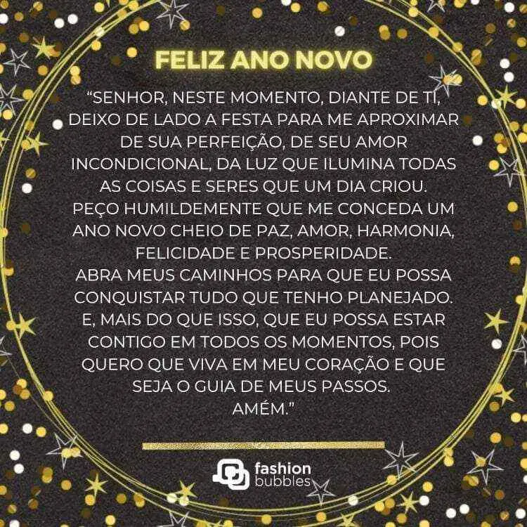 Prece para virada de Ano Novo