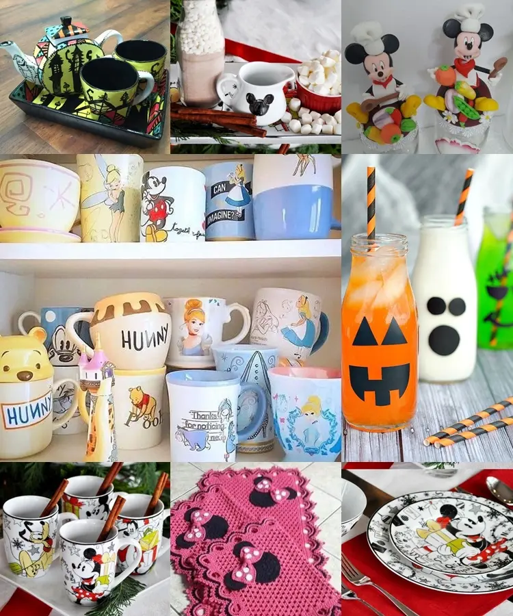 Foto com utensílios com estampas da Disney para o Halloween