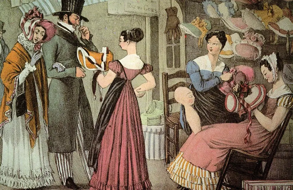 Ilustração de mulheres com vários chapéus 