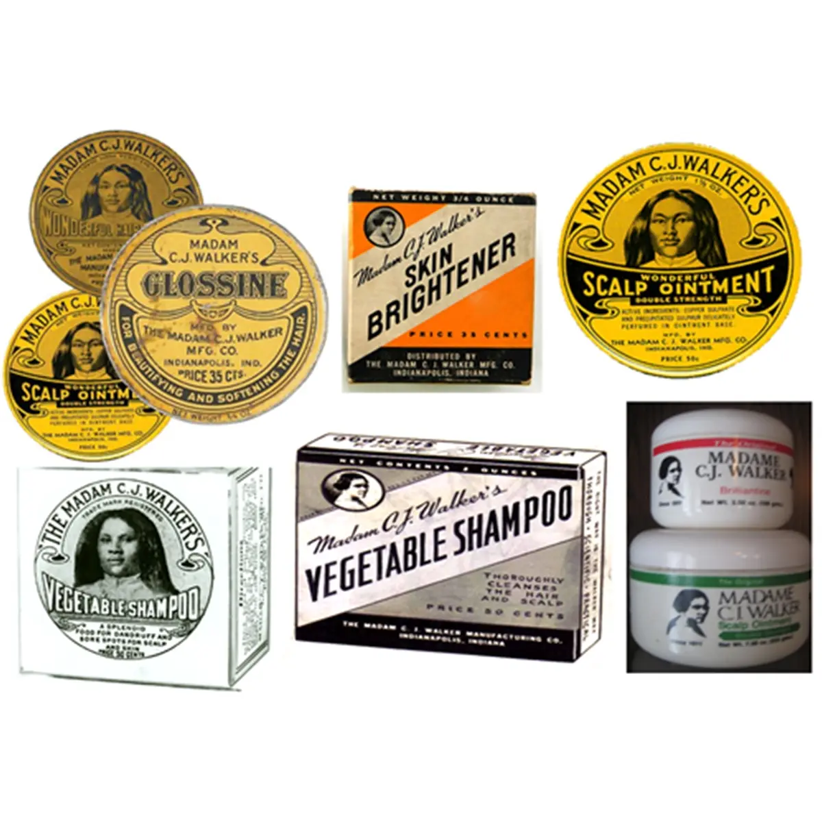 Produtos de C. J. Walker's.