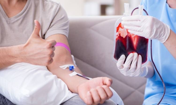 Transfusão de sangue.