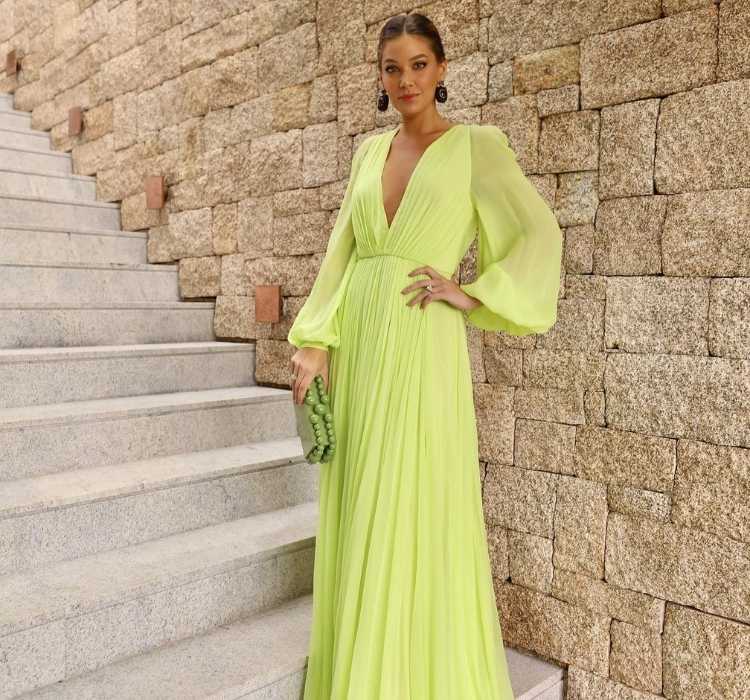 Foto de Marcela Tranchesi no casamento de Lu Tranchesi.