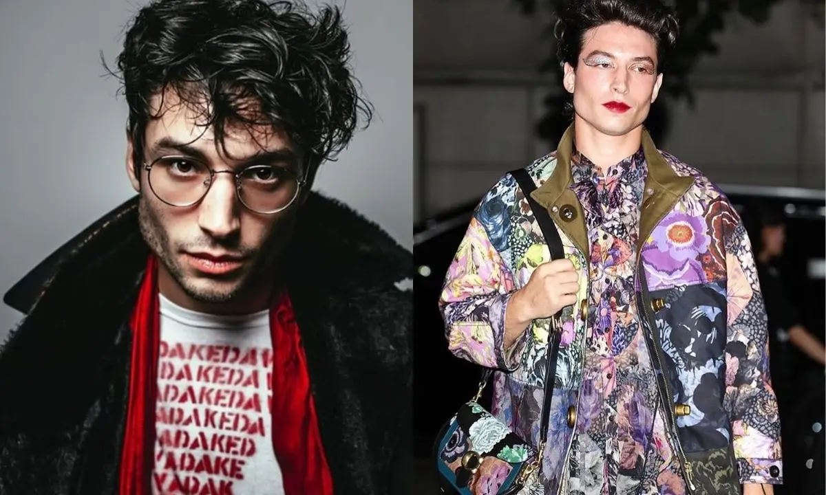 Imagem de uma montagem do Ezra Miller.