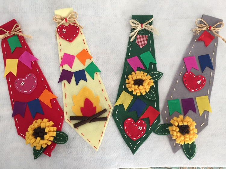 4 ideias de gravatas de festa junina com desenhos típicos