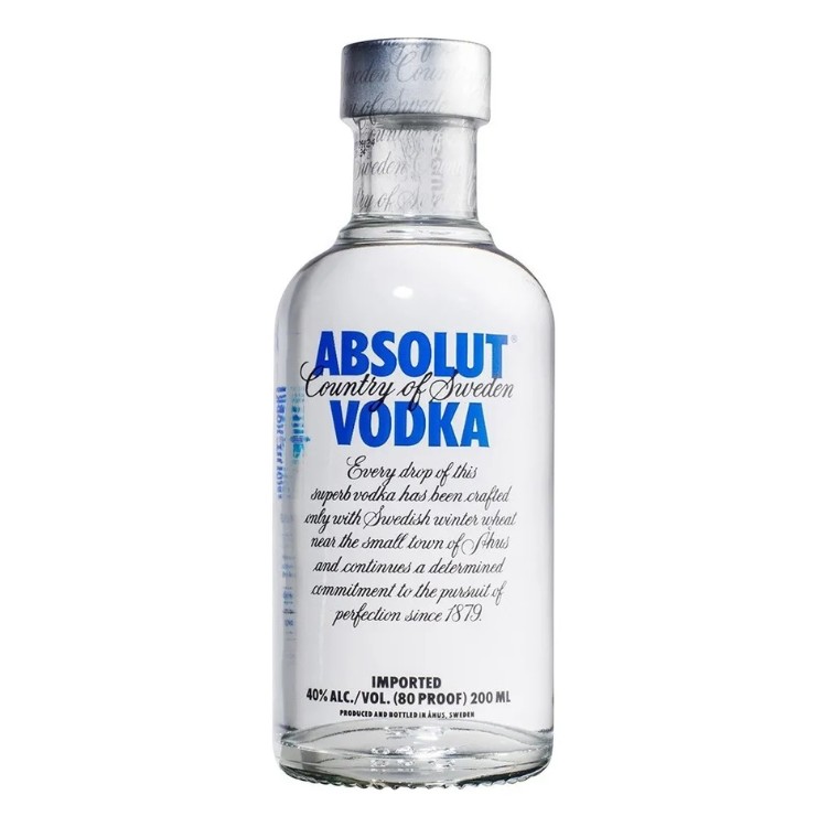 Vodka Absolut Garrafa Vidro 200ml 
