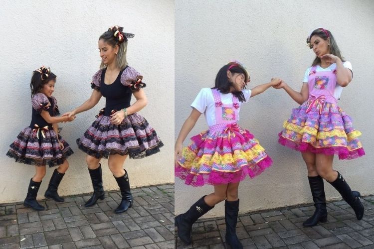 trajes de festa junina mãe e filha