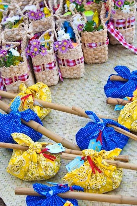 trouxinhas em bambú, ideia de lembrancinha de festa junina