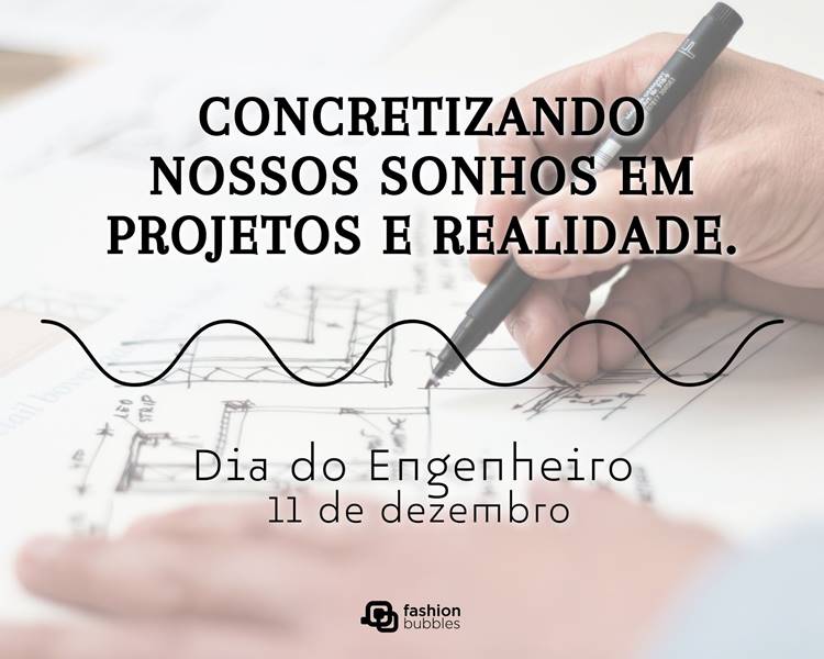Foto de pessoa de pele clara desenhando uma planta e frase "Concretizando nossos sonhos em projetos e realidade."