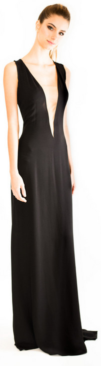 Vestido de festa decote profundo Reinaldo Lourenço - Closet.me