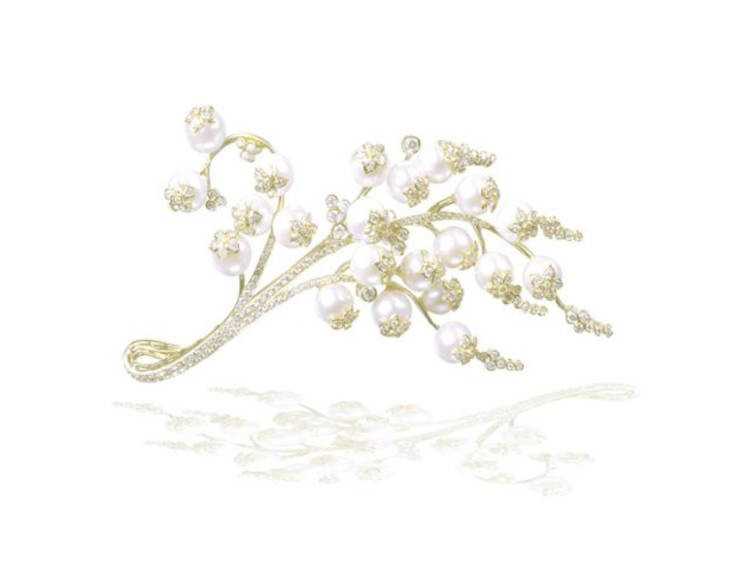 Broche Gaia Muguet lembra um ramo de flores