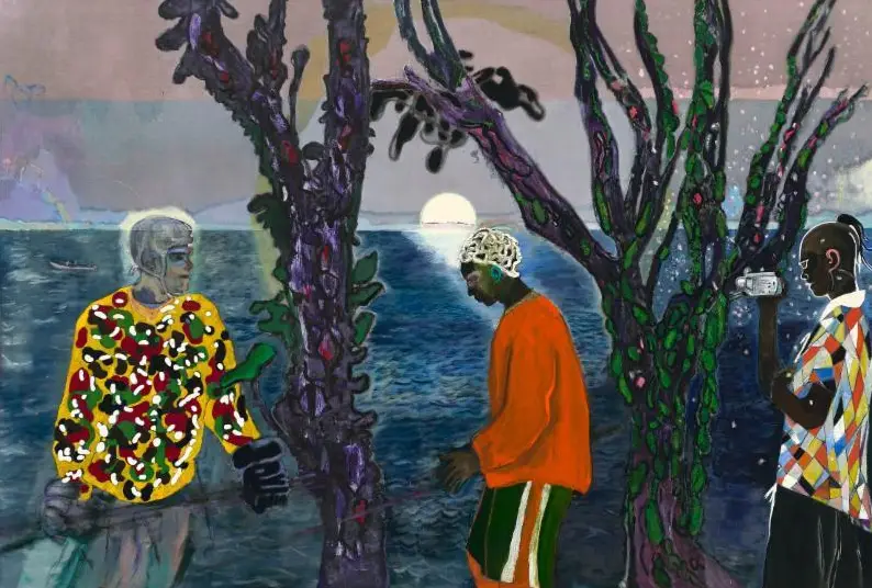 Quadro Duas árvores do artista Peter Doig, colaborador da Dior Homme inverno 21 Quadro Duas árvores do artista Peter Doig, colaborador da Dior Homme inverno 21