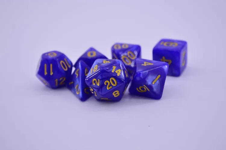 dados azuis em formatos hexagonais