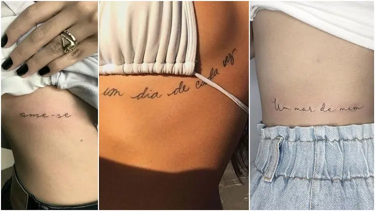 três opções de frases para tatuar na costela