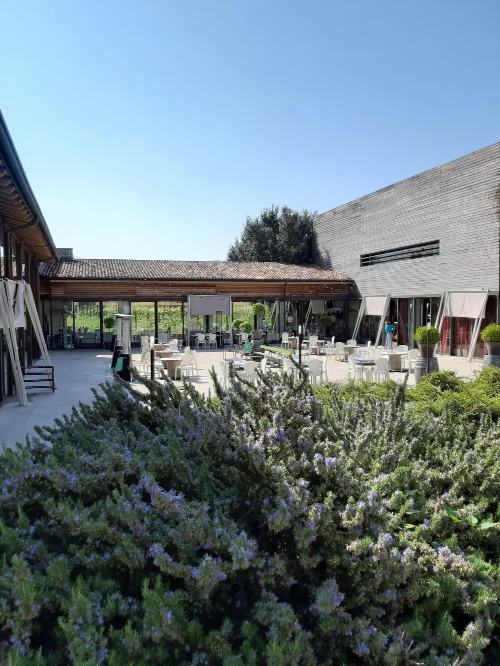 Jardim da vinícola para degustação de vinhos em Franciacorta