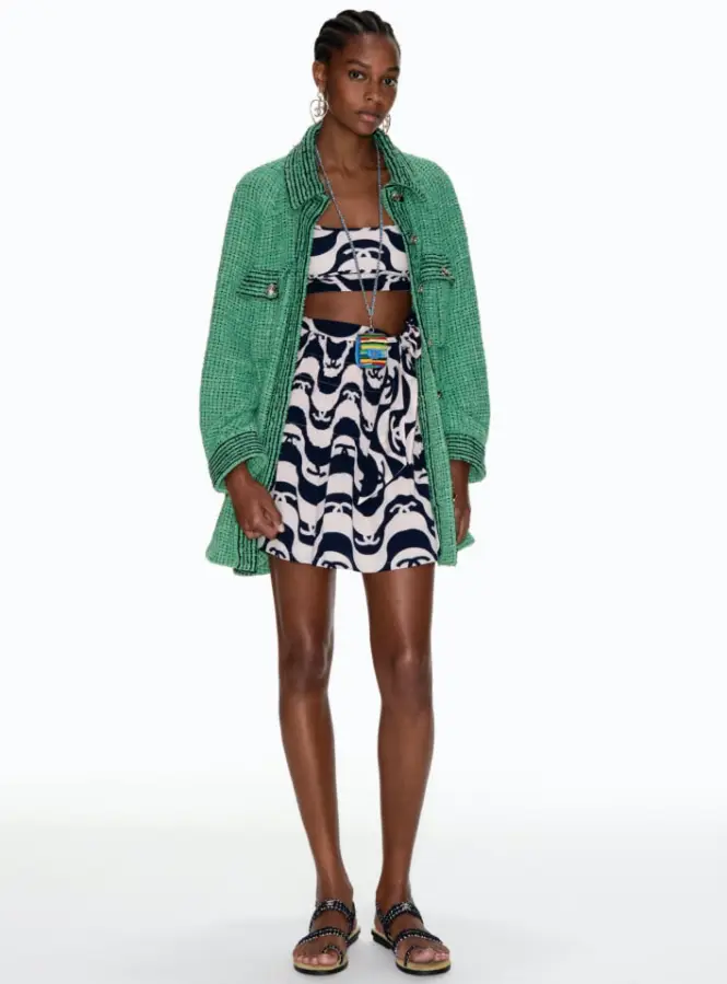 Saia e cropped do lançamento da Chanel inspiradas nas ondas de Burle Marx