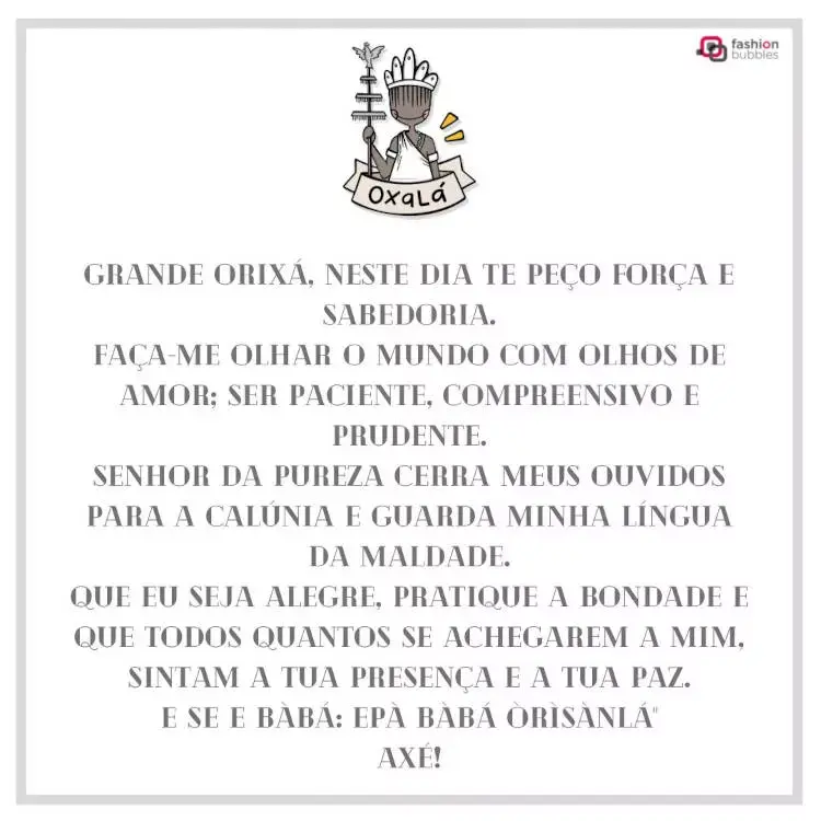 Oração para Oxalá.