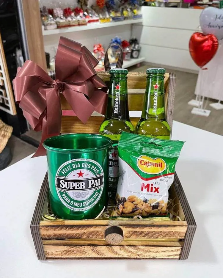 Cesta com caneca de super pai