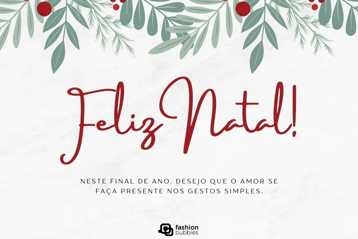 Cartão de Natal para imprimir com ilustração de visco e mensagem pronta